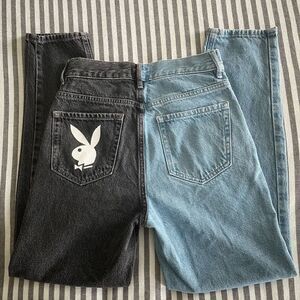 Playboy By PacSun Two-Tone Ultra High Waisted Slim Fit Jeans Size 24
